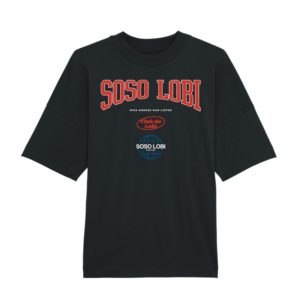Duurzame Oversized T-shirt Soso Lobi Varsity Black Front
