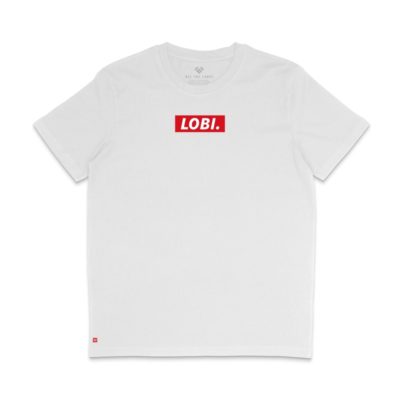Duurzame T-shirt Lobi Boxlogo White Front