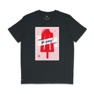 Duurzame T-shirt Lobi No Spang Popsicle Black Front